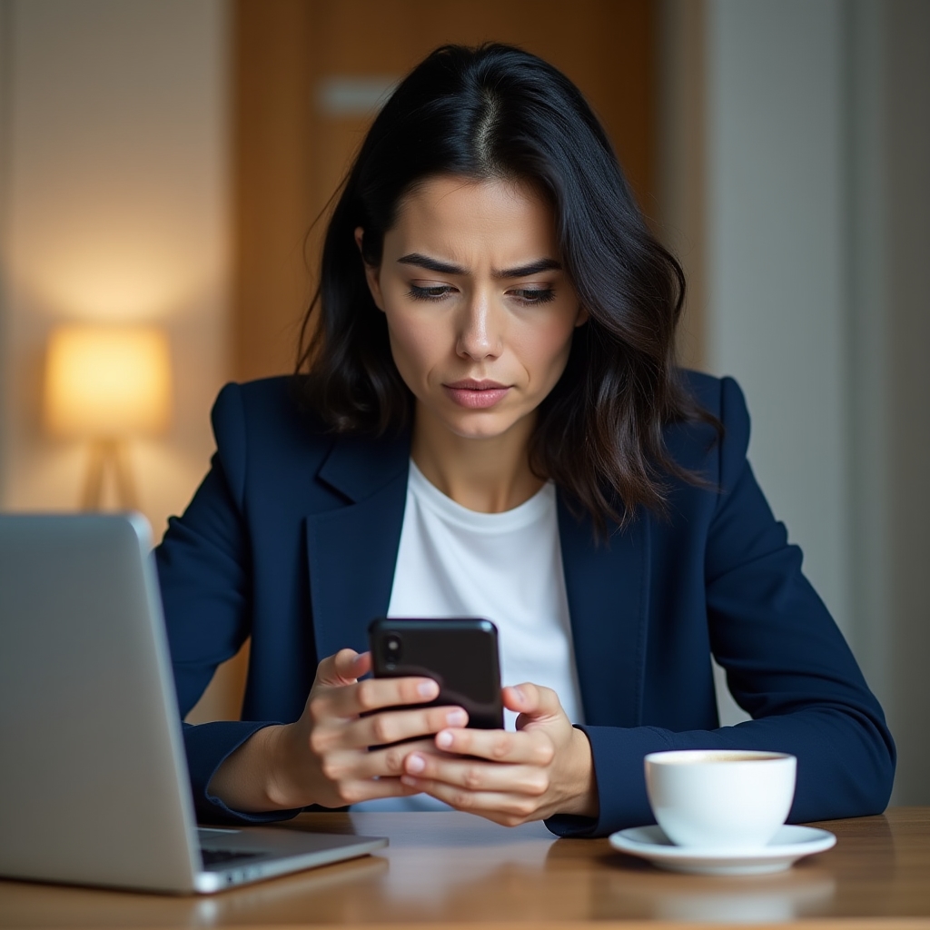 Person reviewing fintech app on smartphone in Argentina